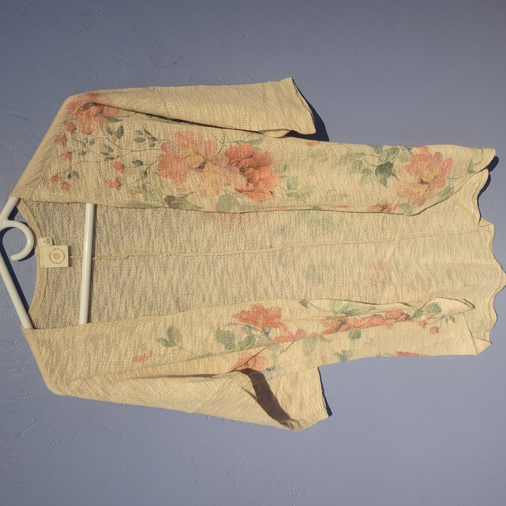 Floral Beige Cardigan